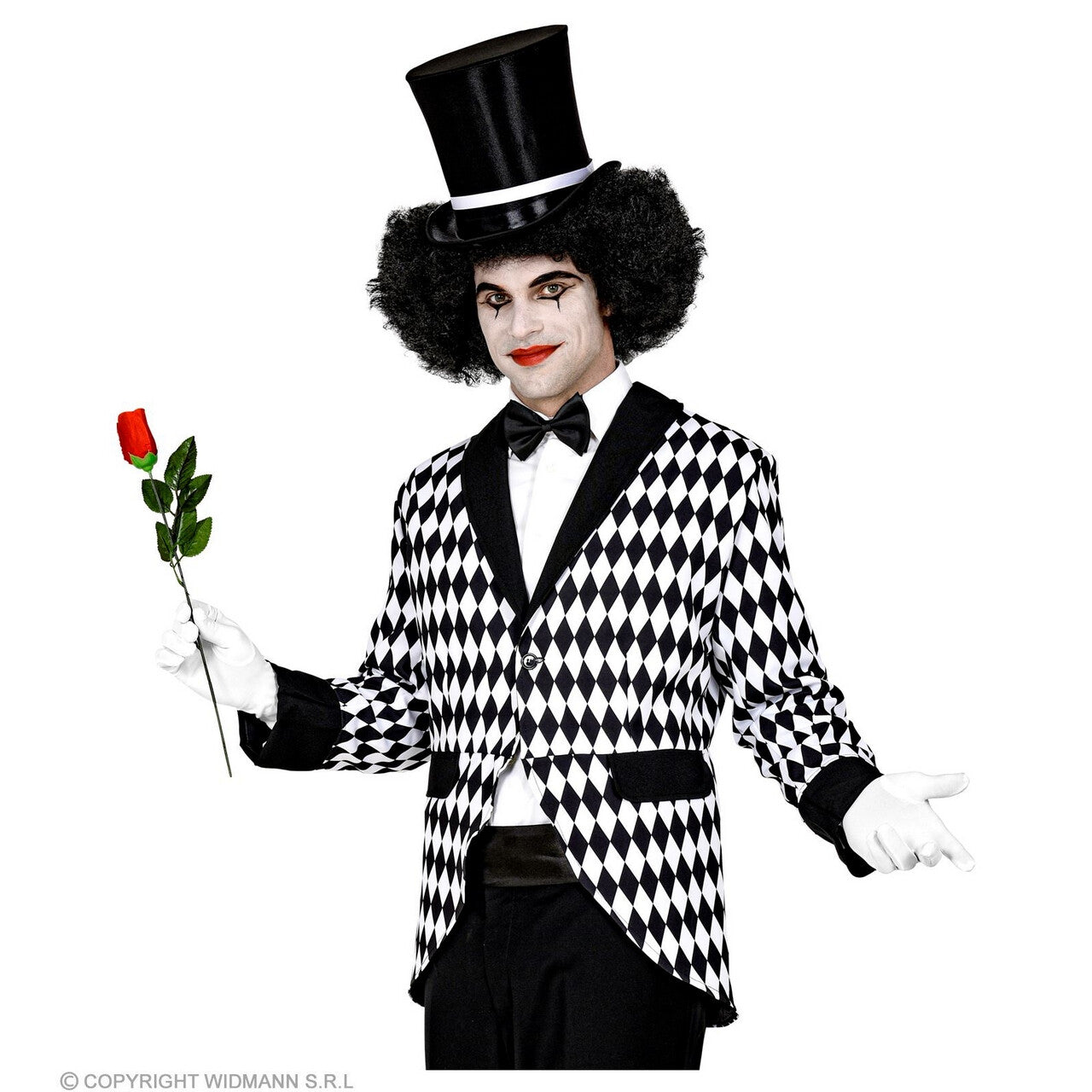 Op deze afbeelding zie je een Kostuums, van het merk Widmann. Eenzame Mime Clown Zwart Wit Man