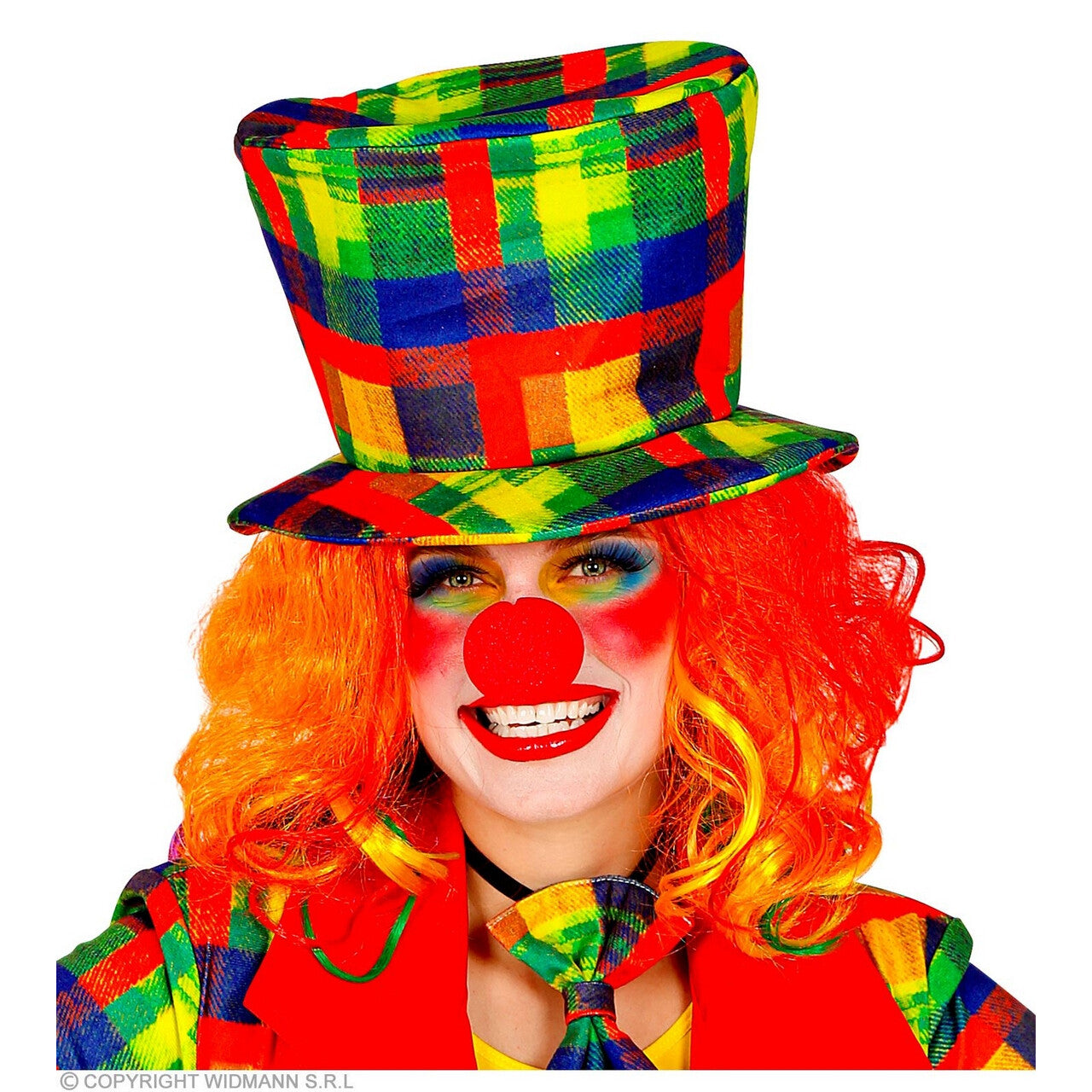 Op deze afbeelding zie je een Accessoires, van het merk Widmann. Kleurige Hoed Clown Geblokt