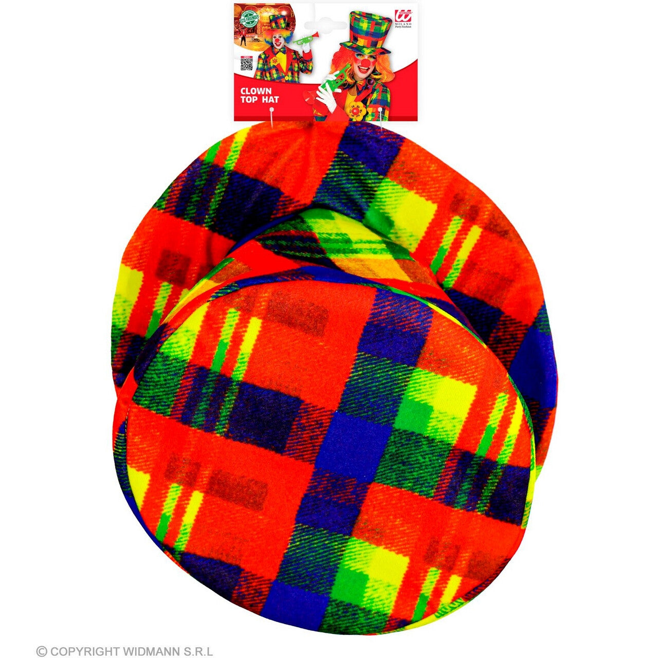 Op deze afbeelding zie je een Accessoires, van het merk Widmann. Kleurige Hoed Clown Geblokt