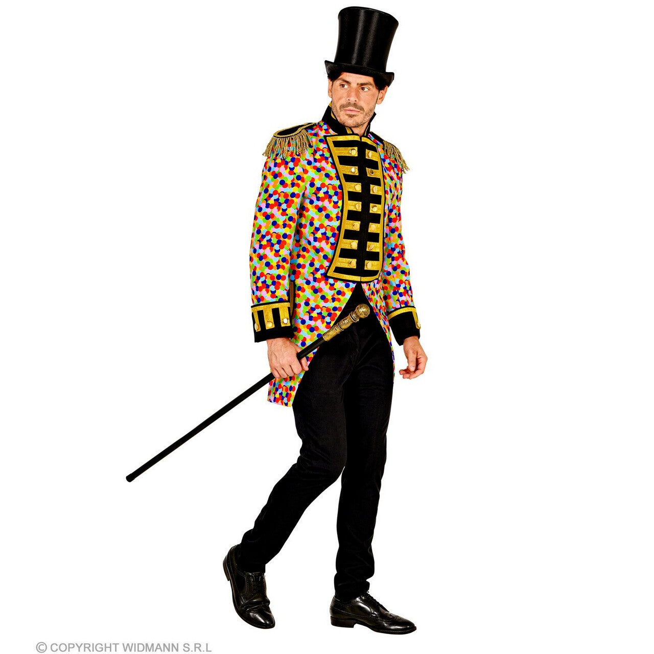 Op deze afbeelding zie je een Kostuums, van het merk Widmann. Confetti Feest Clown Slipjas Man