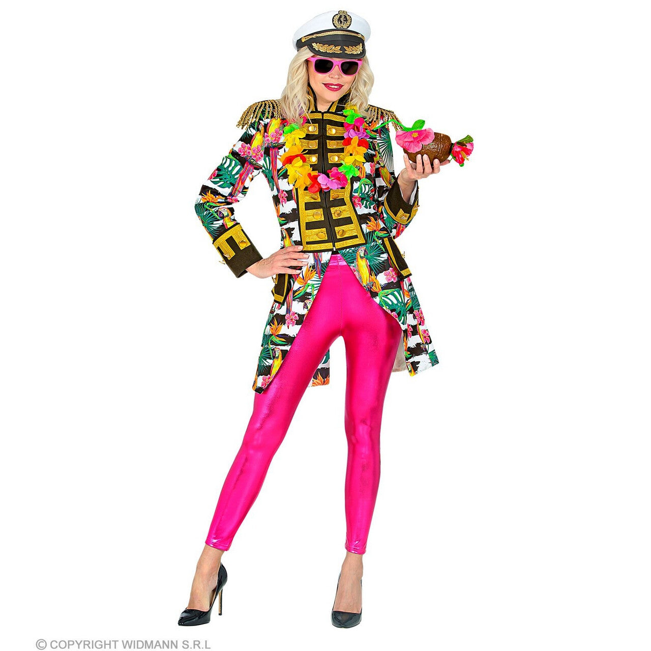 Op deze afbeelding zie je een Kostuums, van het merk Widmann. Recht Door Zee Kapitein Tropicana Vrouw