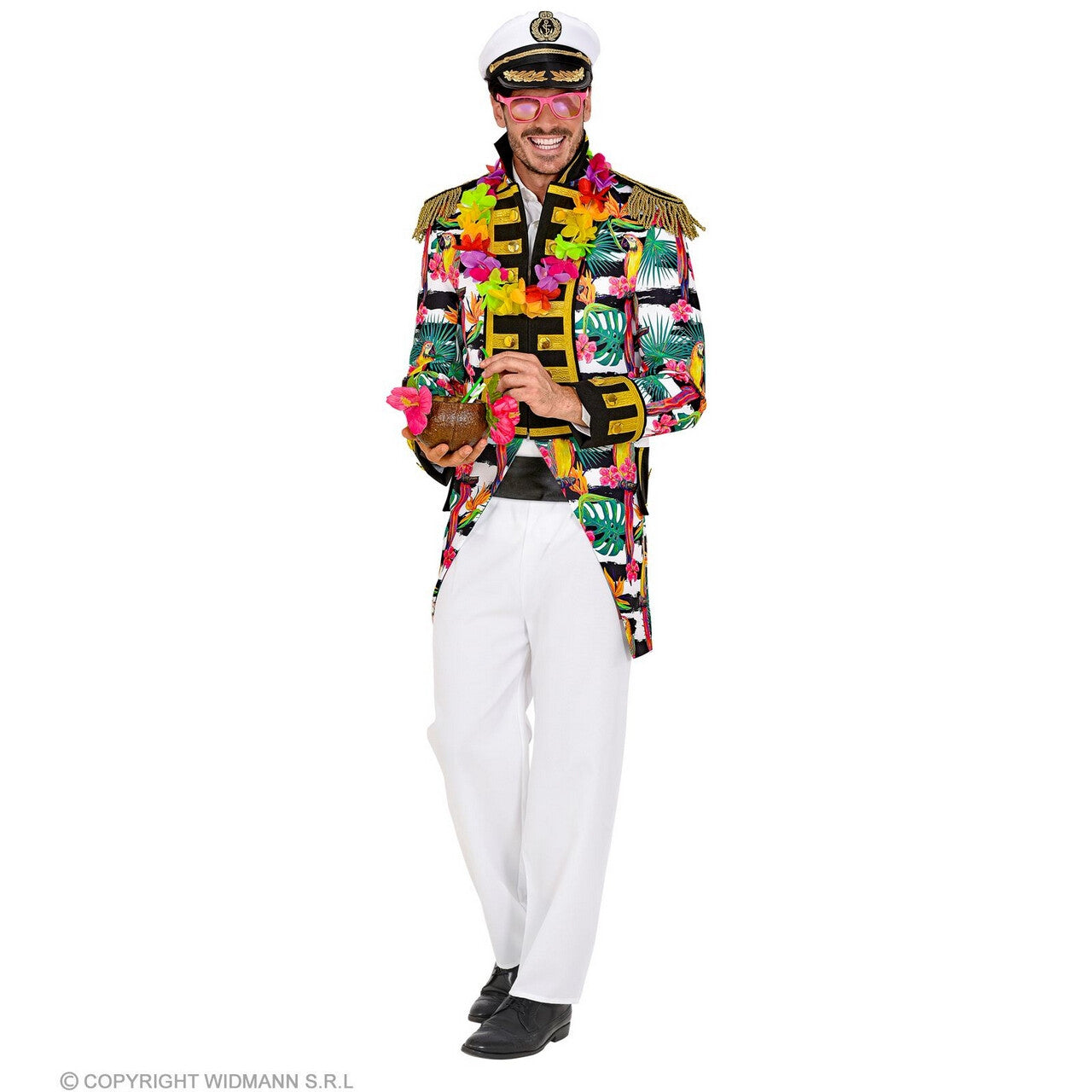 Op deze afbeelding zie je een Kostuums, van het merk Widmann. Kapitein Tropical Feestschip Man