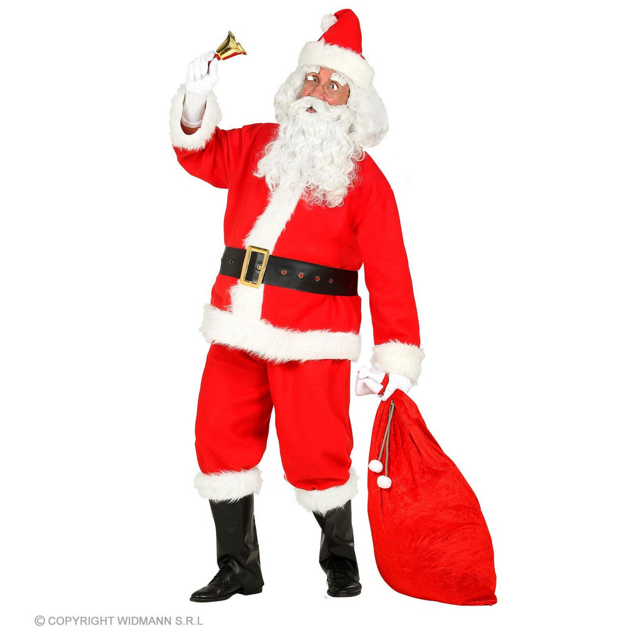 Op deze afbeelding zie je een Kostuums, van het merk Widmann. Net Echte Vriendelijke Kerstman Kostuum