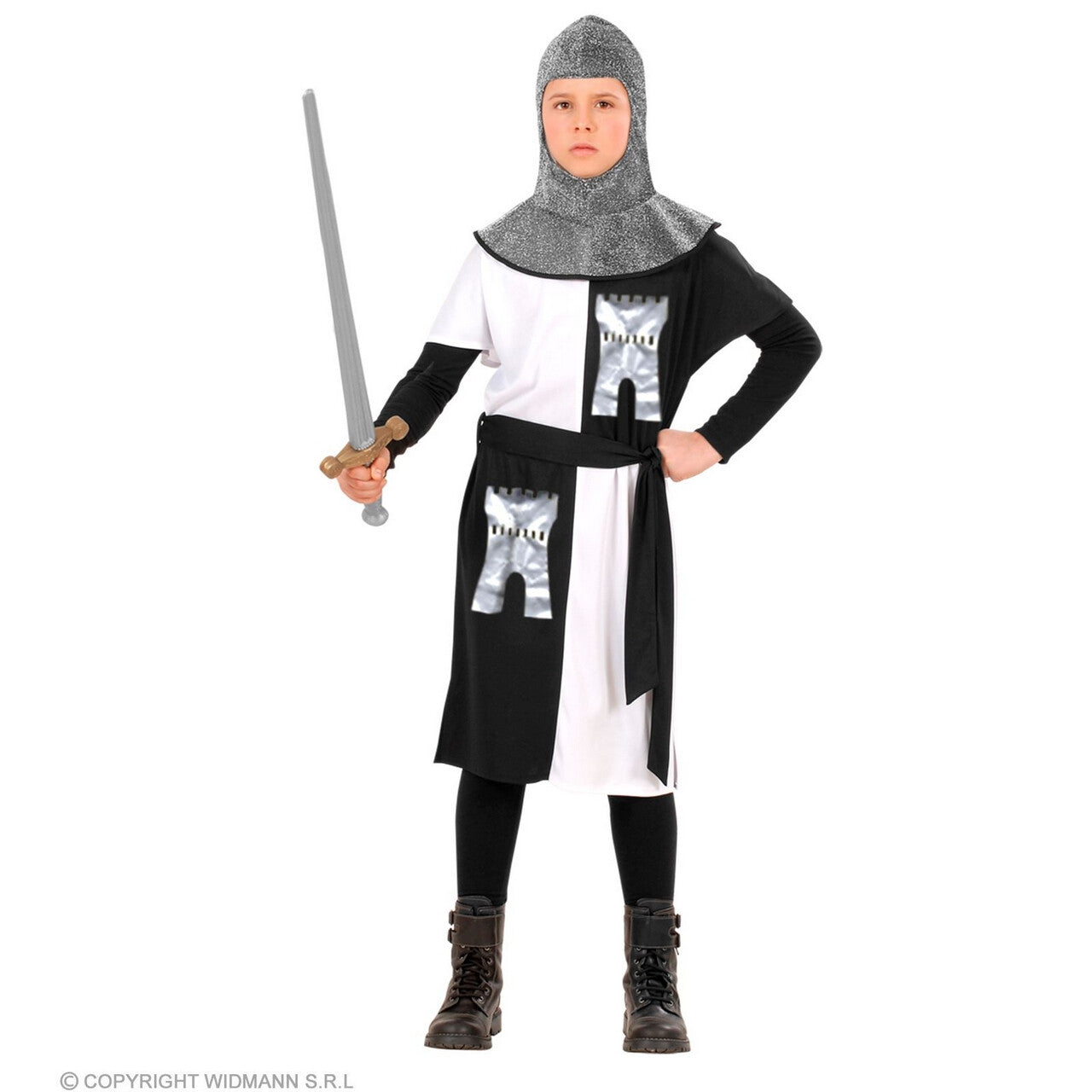 Op deze afbeelding zie je een Kostuums, van het merk Widmann. Middeleeuwse Ridder Whitefort Jongen Kostuum