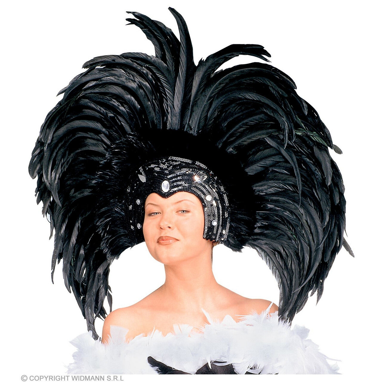 Op deze afbeelding zie je een Accessoires, van het merk Widmann. Hoofdbedekking Met Veren Caribisch Zomercarnaval Zwart