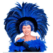 Op deze afbeelding zie je een Accessoires, van het merk Widmann. Hoofdbedekking Met Veren Bonaire Zomercarnaval Blauw