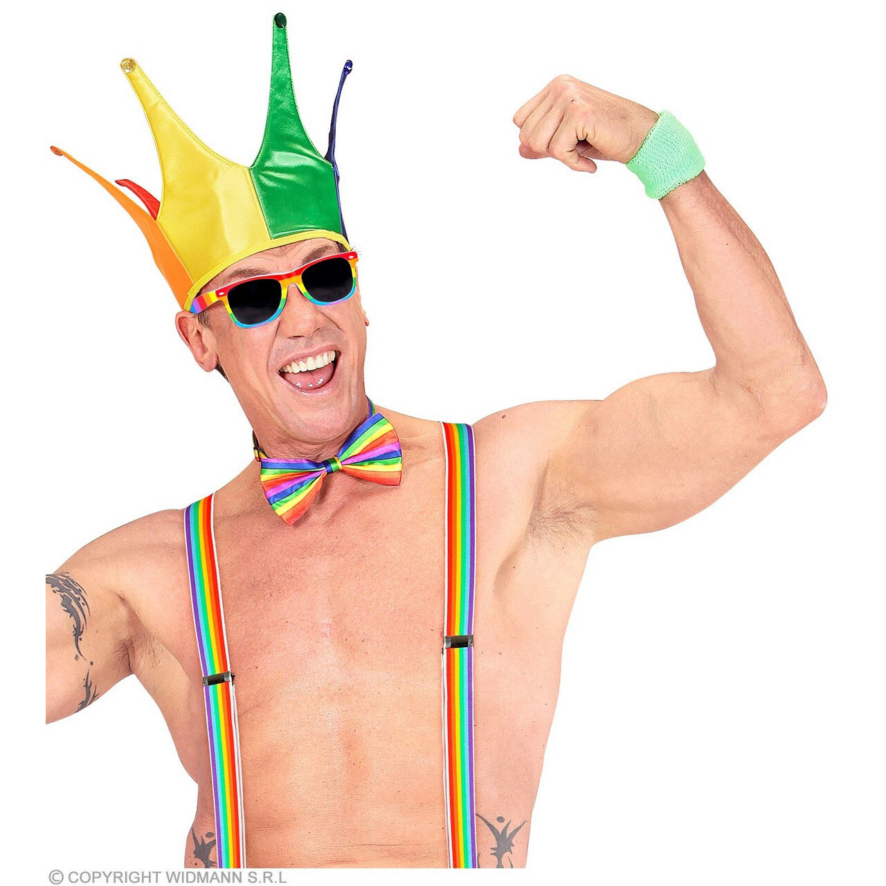Op deze afbeelding zie je een Accessoires, van het merk Widmann. Kleurige Regenboog Bril