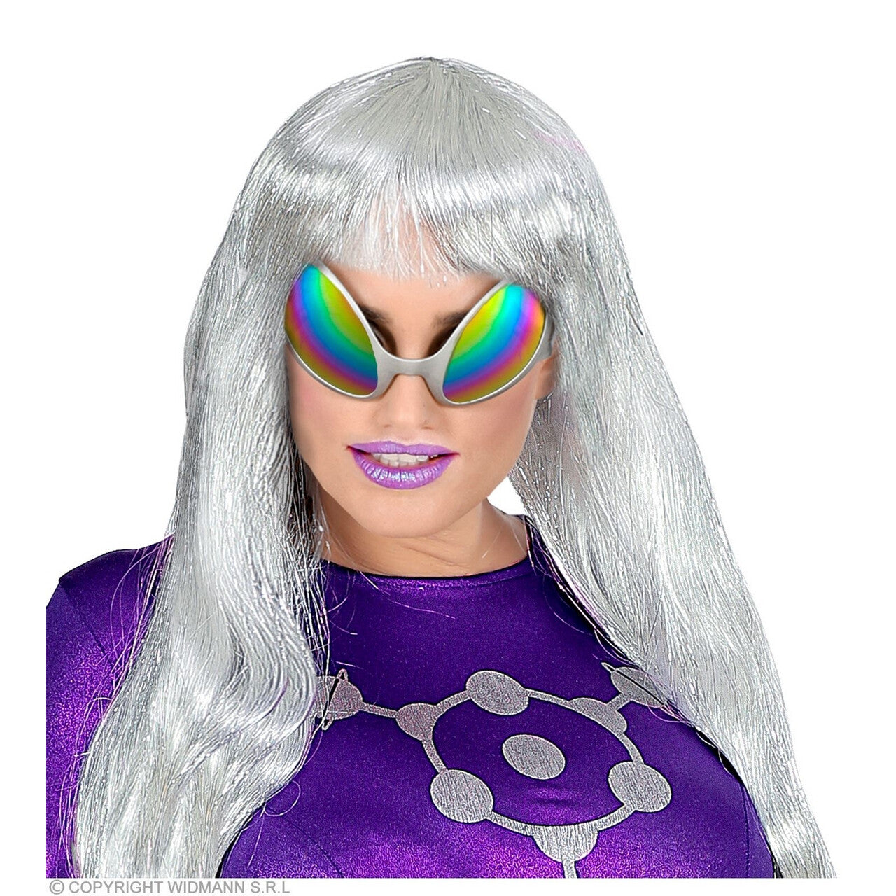 Op deze afbeelding zie je een Accessoires, van het merk Widmann. Freaky Alien Vlieg Bril