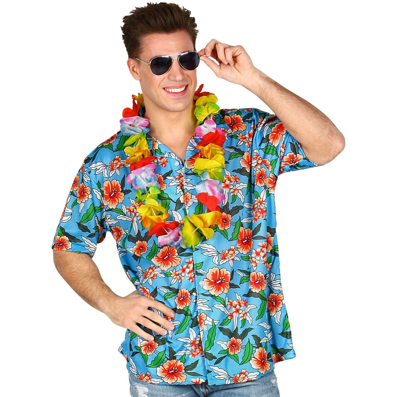 Op deze afbeelding zie je een -1, van het merk Widmann. Hawaii Shirt Blauw