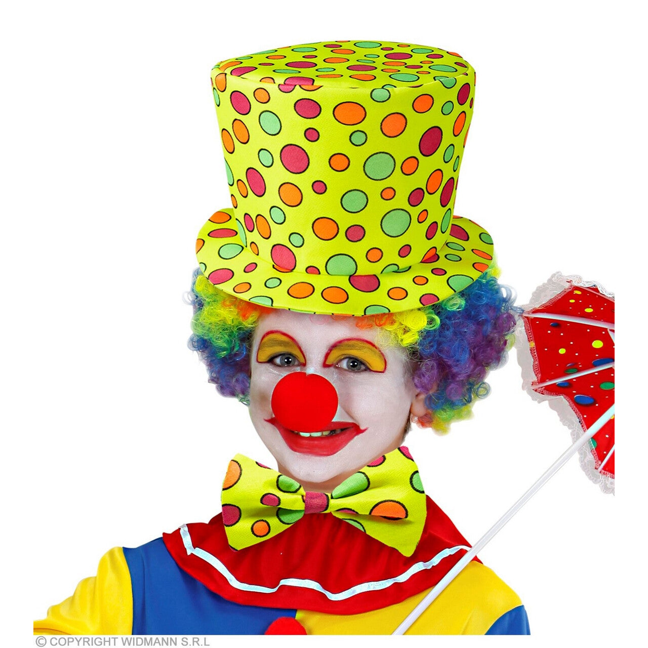 Op deze afbeelding zie je een Accessoires, van het merk Widmann. Dottie De Clown Accessoire Set Geel Kind