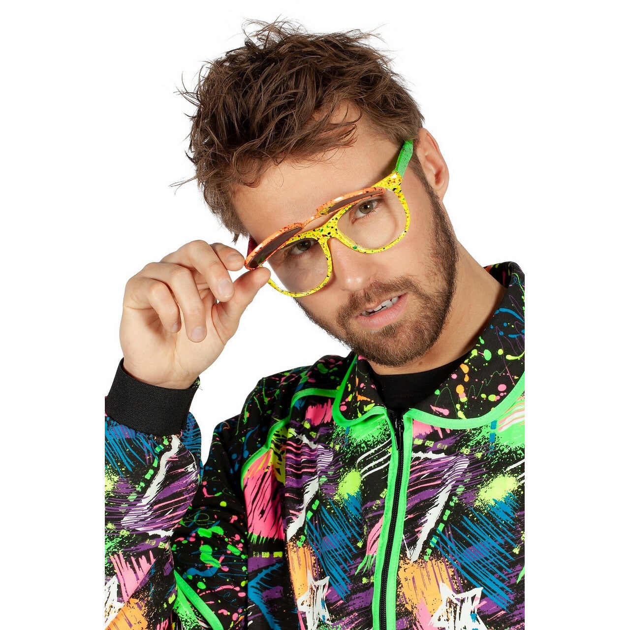 Op deze afbeelding zie je een Accessoires, van het merk Wilbers. Bril 80s Hologram Met Klep