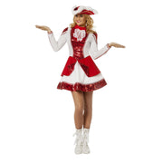 Op deze afbeelding zie je een Kostuums, van het merk Wilbers. Fancy Rood Witte Dansmarieke Kort Dameskostuum Vrouw Kostuum