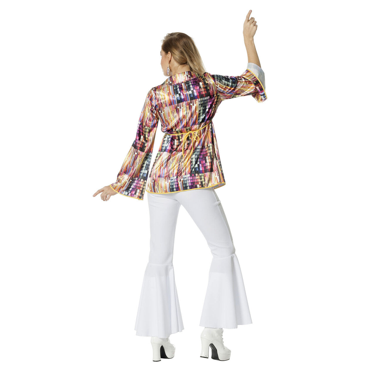 Op deze afbeelding zie je een Kostuums, van het merk Wilbers. Disco Shirt Blokkendans Vrouw