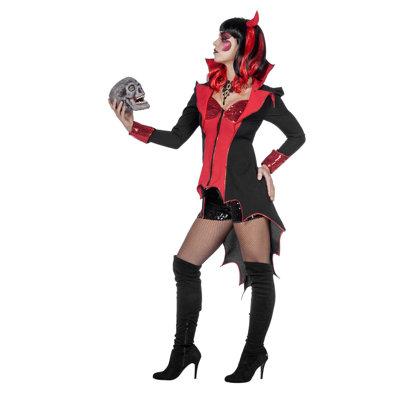 Op deze afbeelding zie je een Kostuums, van het merk Wilbers. Develish Lady On Fire Vrouw