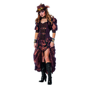 Op deze afbeelding zie je een Kostuums, van het merk Wilbers. Dark Steampunk Luxe Vrouw Kostuum