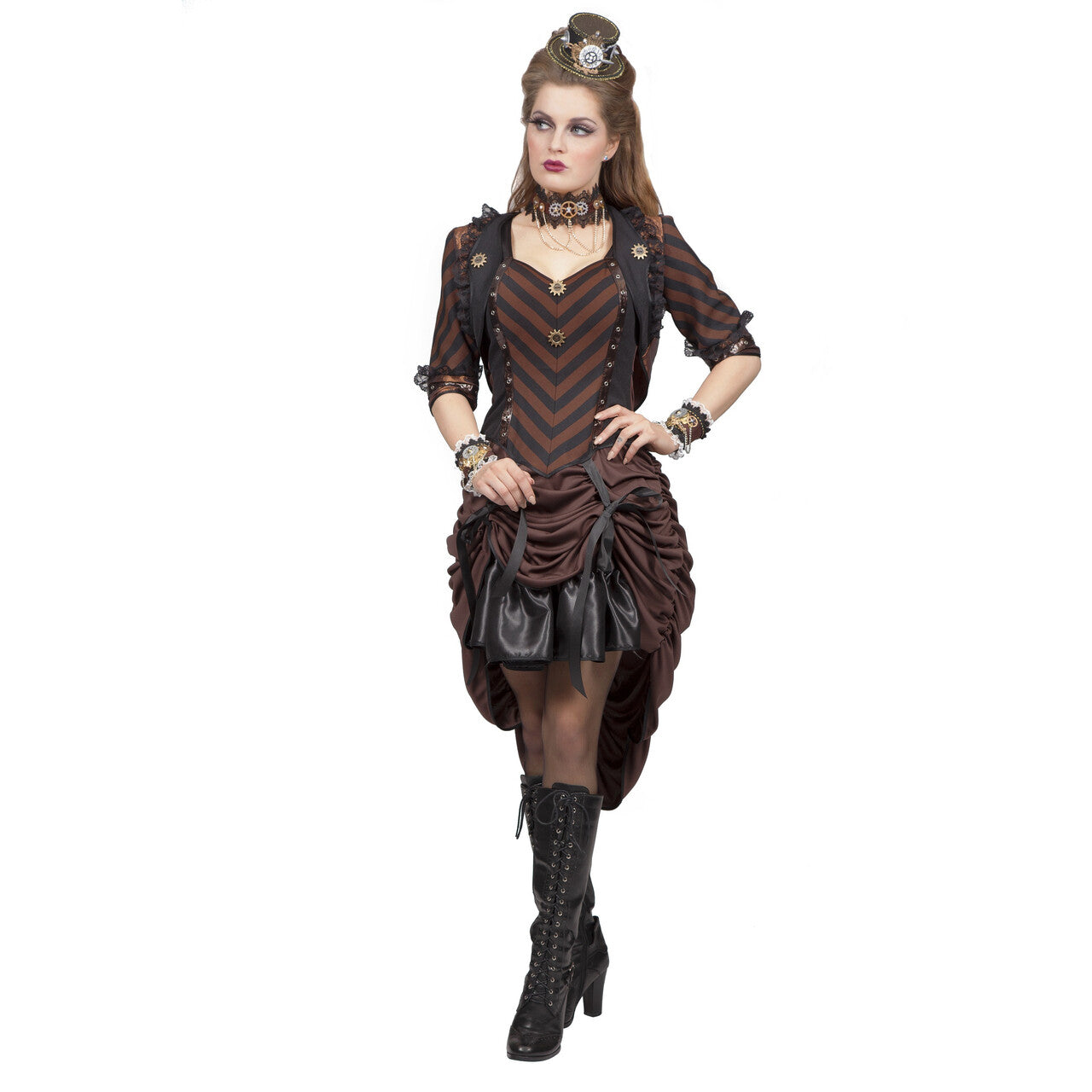 Op deze afbeelding zie je een Kostuums, van het merk Wilbers. Fantasy Steampunk Vrouw Kostuum