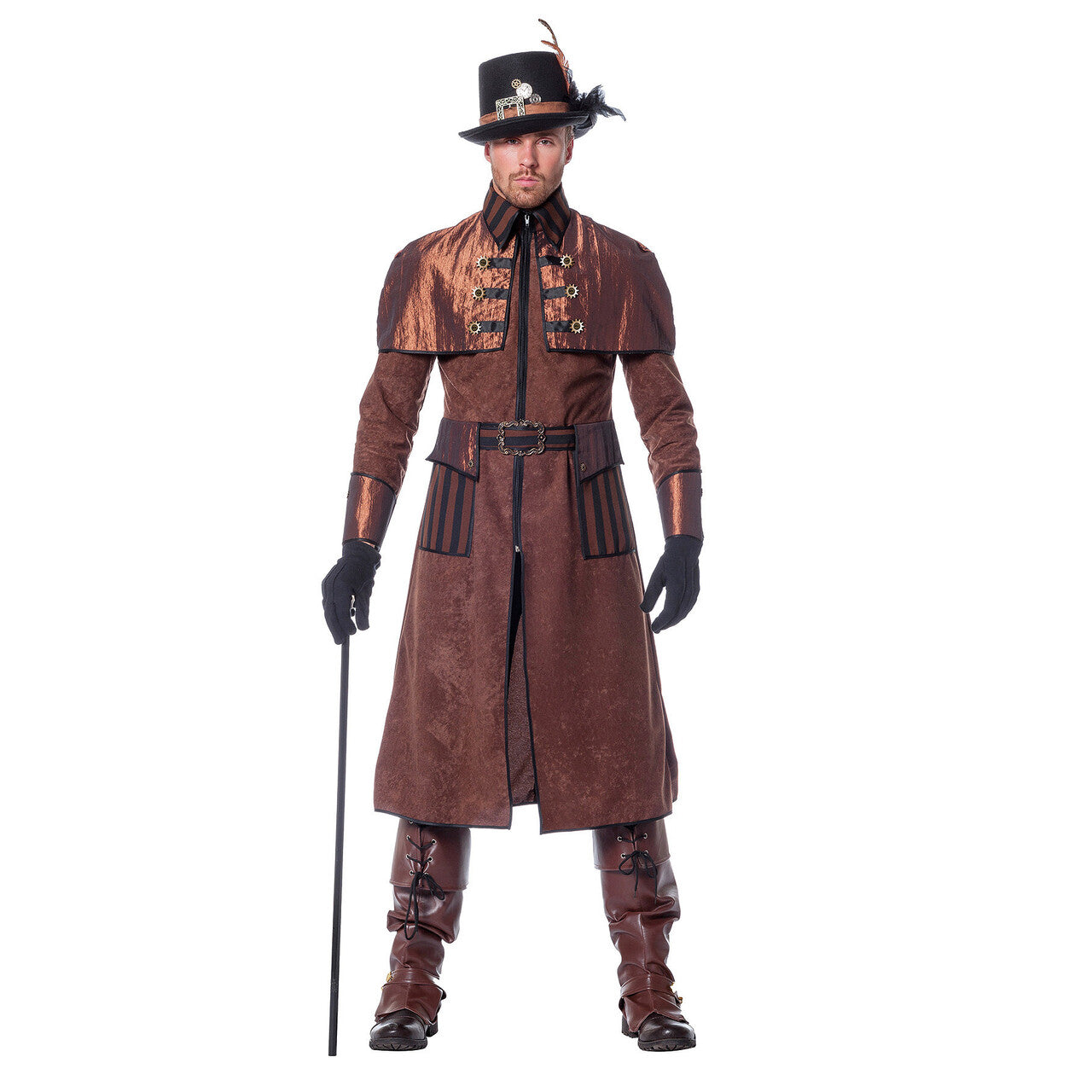 Op deze afbeelding zie je een Kostuums, van het merk Wilbers. Dark Steampunk Luxe Jas Man Kostuum