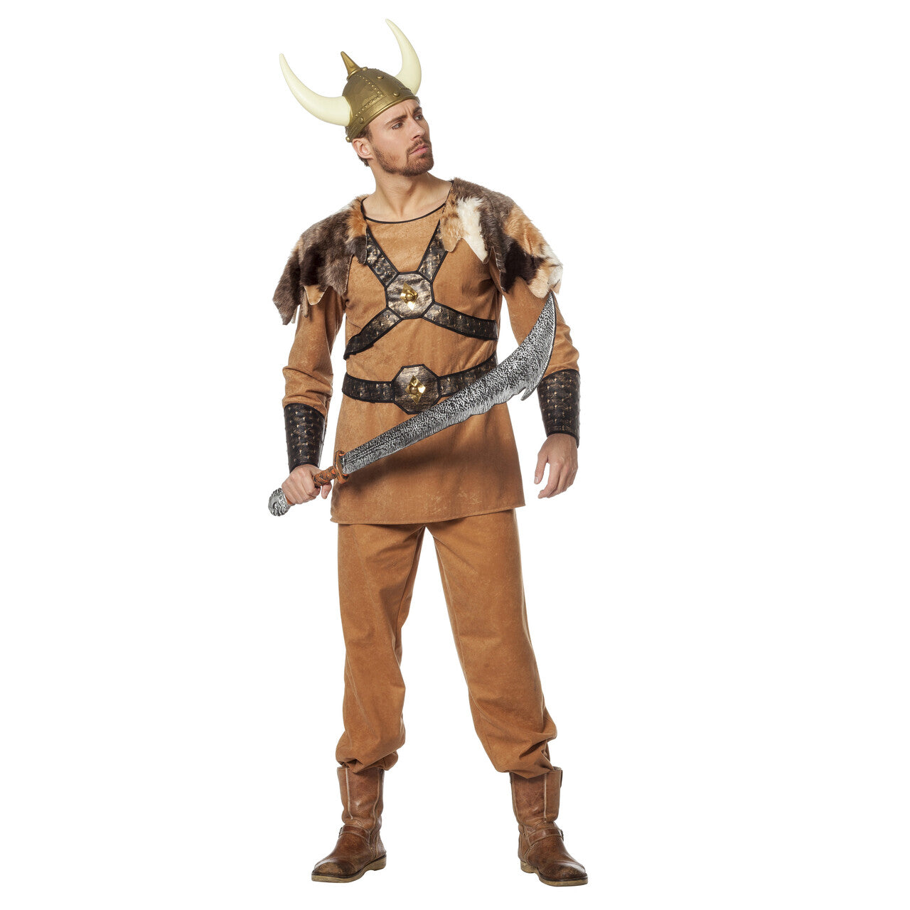 Op deze afbeelding zie je een Kostuums, van het merk Wilbers. Venijnig Vinnige Viking Man Kostuum