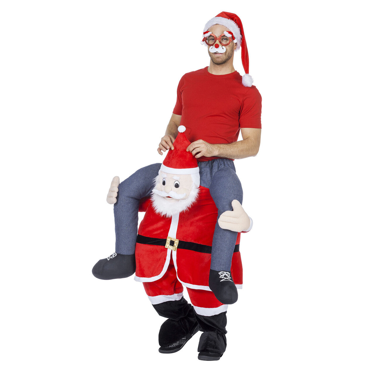 Op deze afbeelding zie je een Kostuums, van het merk Wilbers. Hilarische Man Op Kerstman Kostuum
