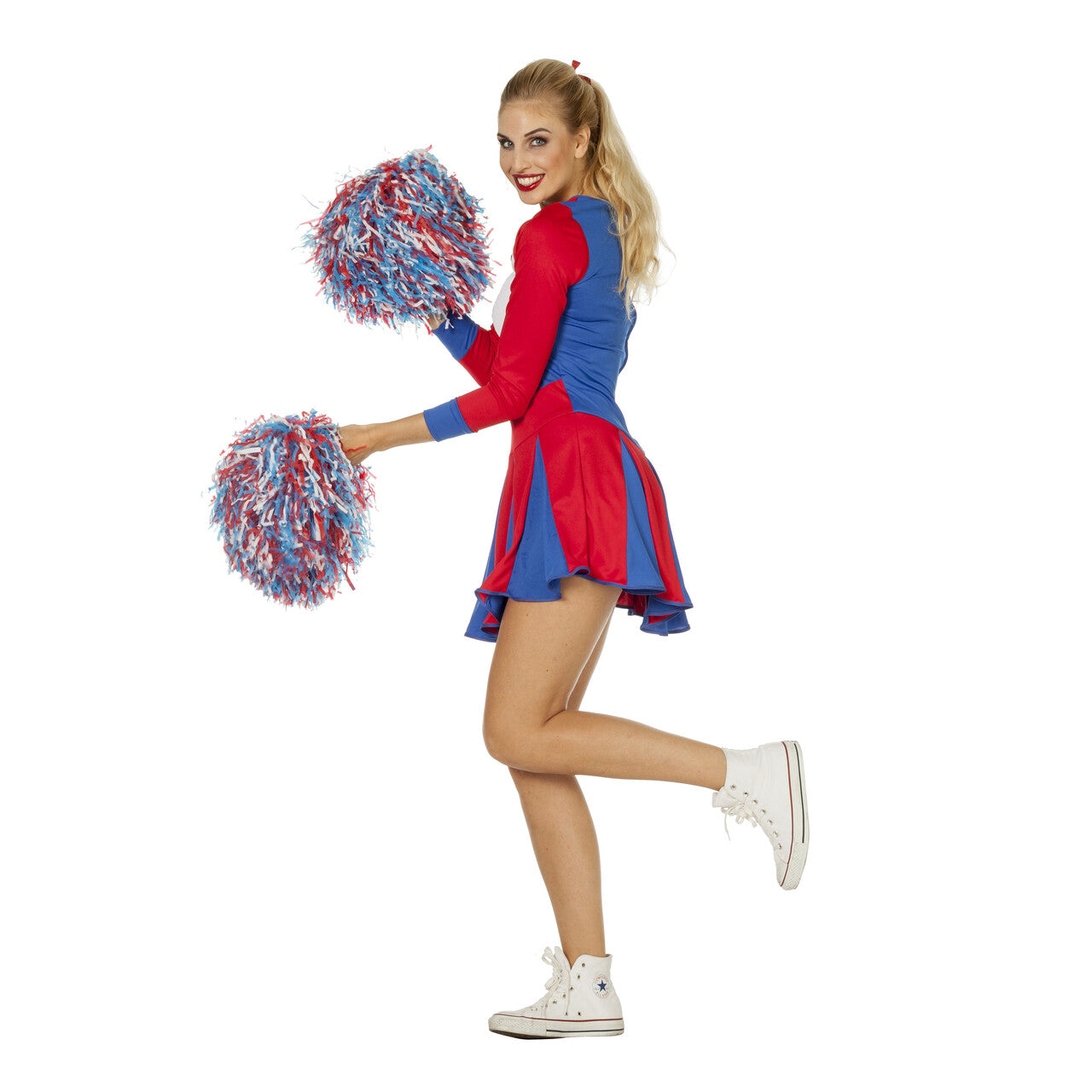 Op deze afbeelding zie je een Kostuums, van het merk Wilbers. Cheerleader Go Go Go Vrouw Kostuum
