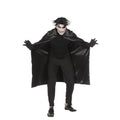 Razende Roemeense Dracula Cape Dubbel Met Kraag Zwart