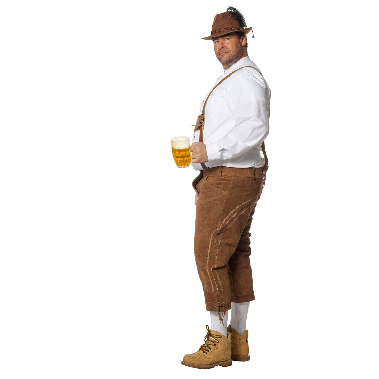 Op deze afbeelding zie je een Kostuums, van het merk Wilbers. Lange Lederhose Gerd Bruin Man