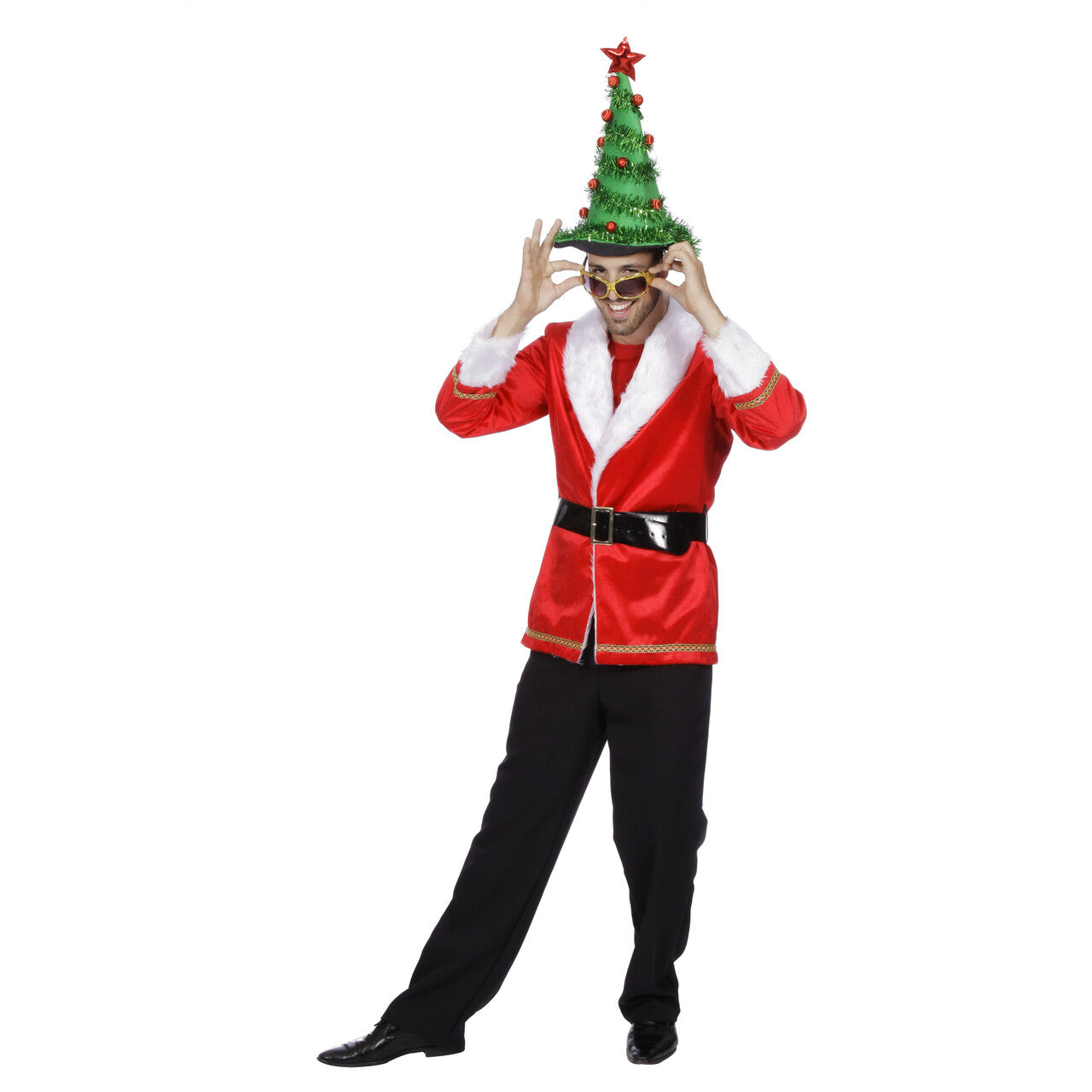 Op deze afbeelding zie je een Kostuums, van het merk Wilbers. Bonte Kerst Man