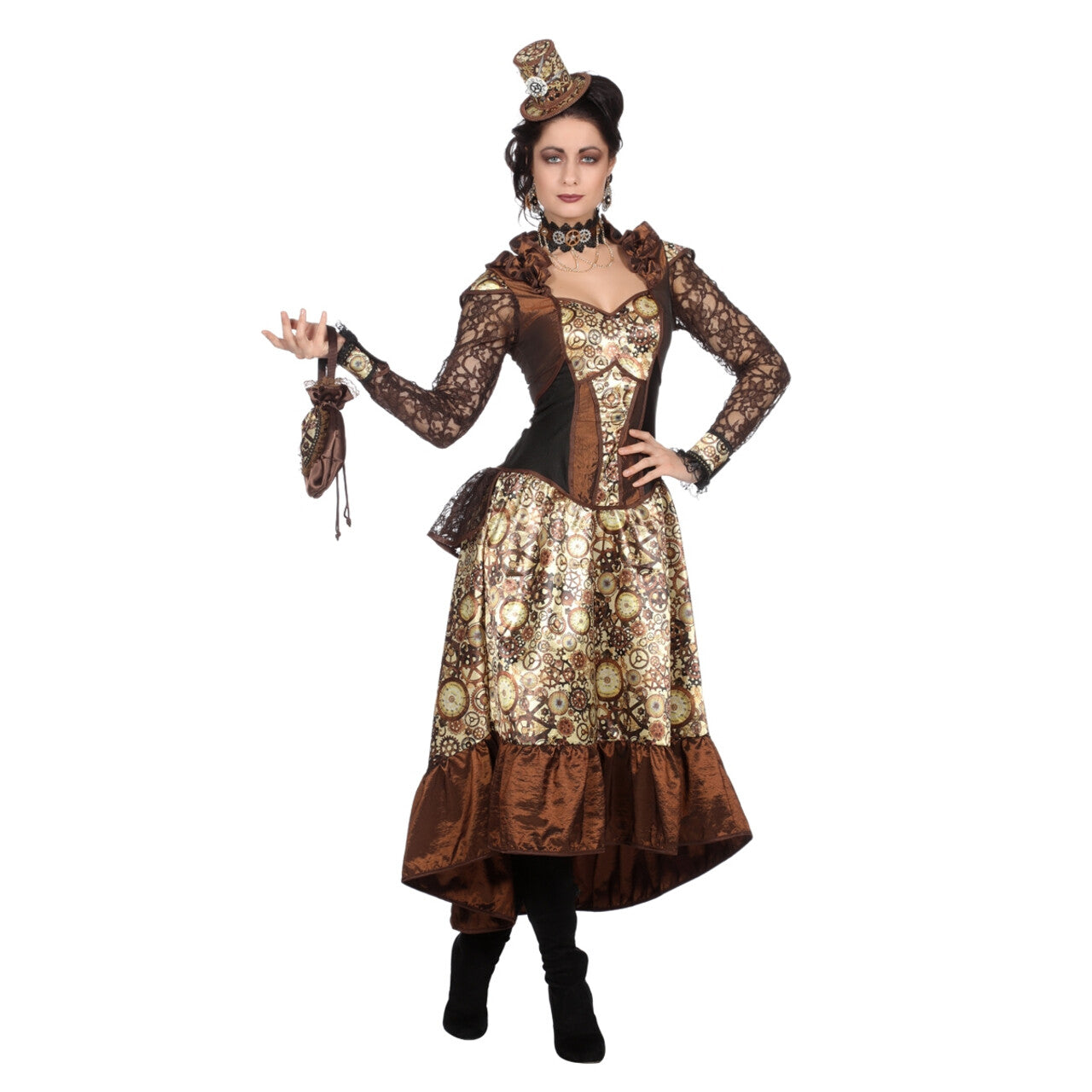 Op deze afbeelding zie je een Kostuums, van het merk Wilbers. Steampunk Industriele Revolutie Vrouw Kostuum