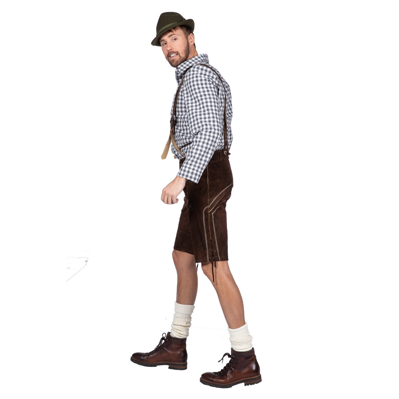 Op deze afbeelding zie je een Kostuums, van het merk Wilbers. Hemd Anton Aus Tirol Bierfeest Grijs Man
