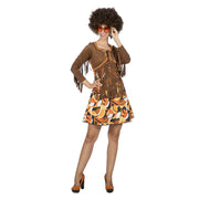Op deze afbeelding zie je een Kostuums, van het merk Wilbers. Fraaie Franjes Jaren 60 Hippie Patty Vrouw Kostuum