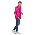 Roze Ruches Blouse Satijn Foute Disco