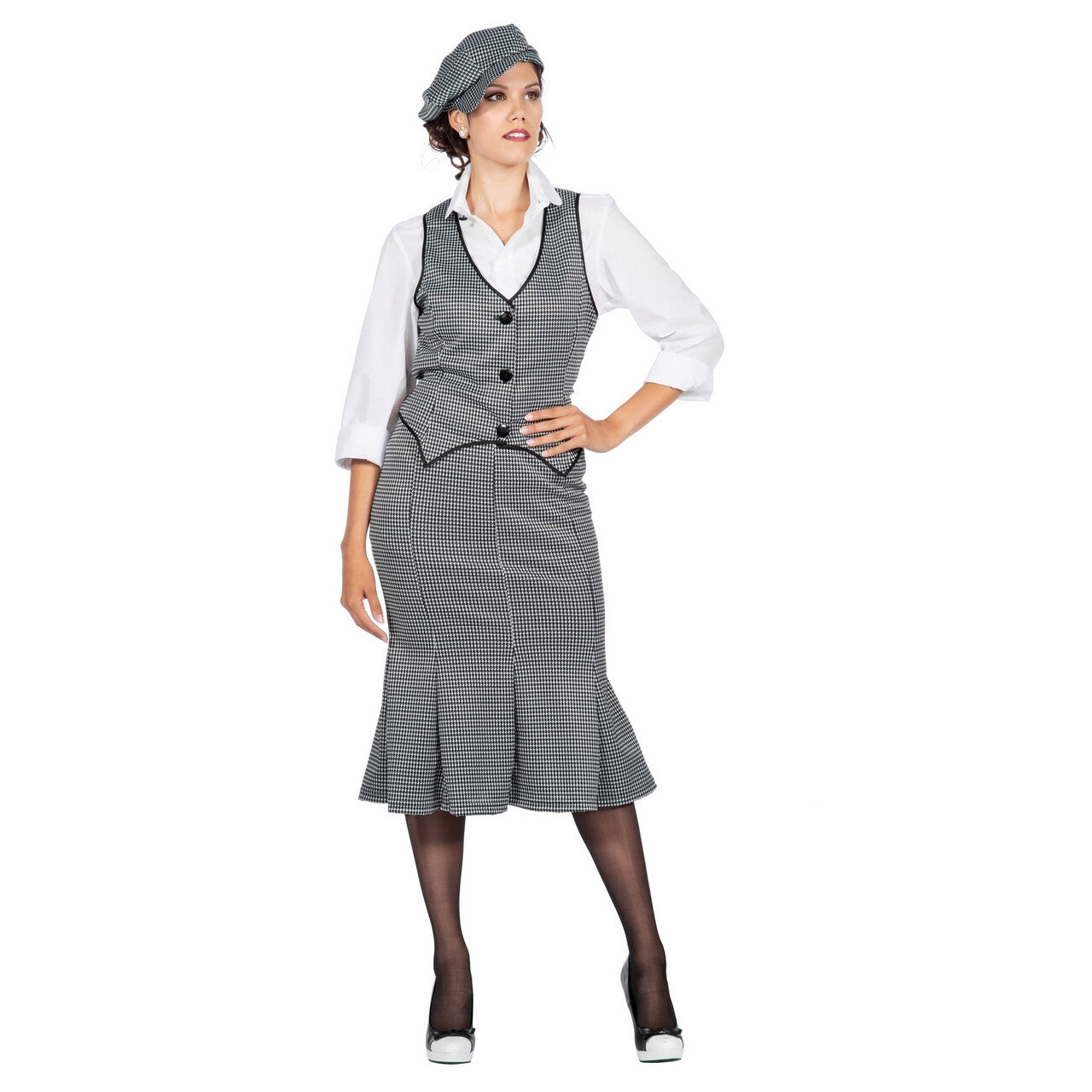 Op deze afbeelding zie je een Kostuums, van het merk Wilbers. Set Roaring 20s Polly Eastender Vrouw Kostuum