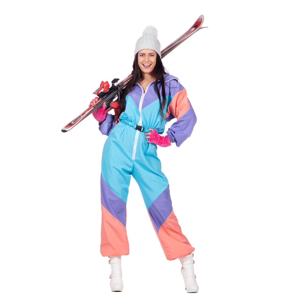 Op deze afbeelding zie je een Kostuums, van het merk Wilbers. Fout 80s Ski-Pak Vrouw Kostuum