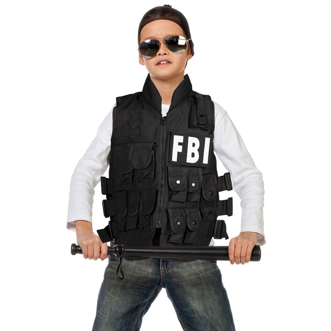 Op deze afbeelding zie je een Kostuums, van het merk Wilbers. Fbi Luxe Vest Jongen Kind