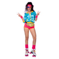 Retro Jaren 80 Hotwheels Skater Vrouw Kostuum
