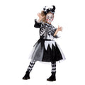 Duistere Enge Zwart Wit Clown Meisje Kostuum