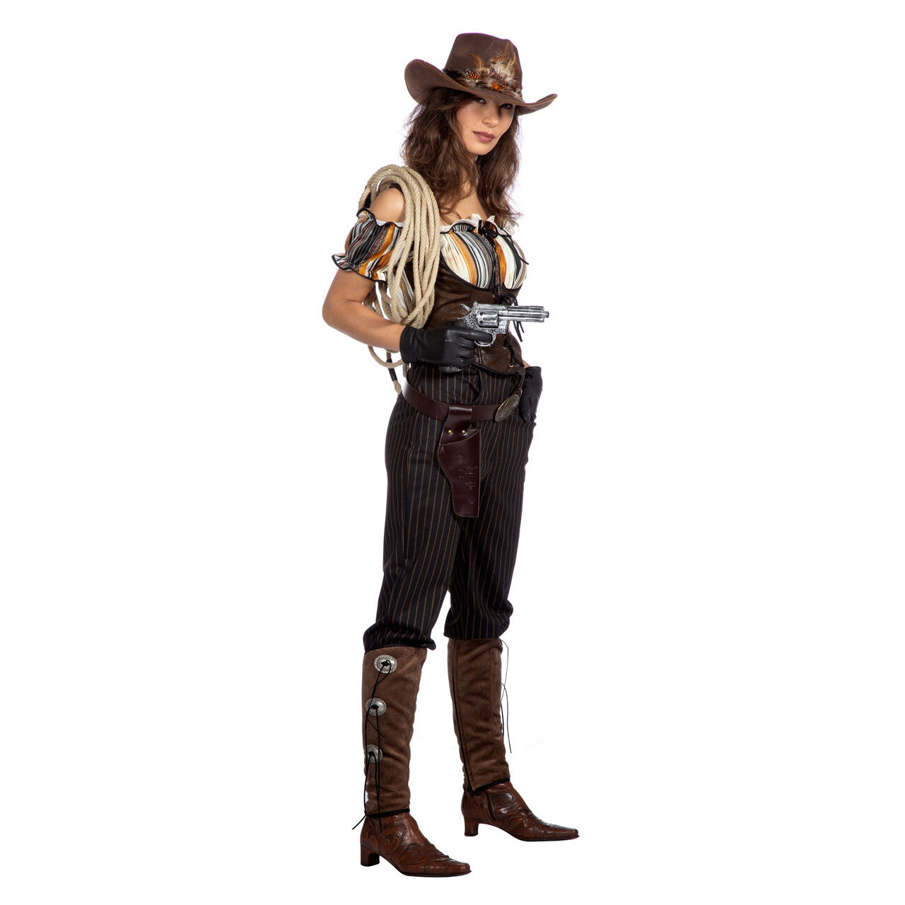 Op deze afbeelding zie je een Kostuums, van het merk Wilbers. Authentic Western Set Claudia Vrouw Kostuum