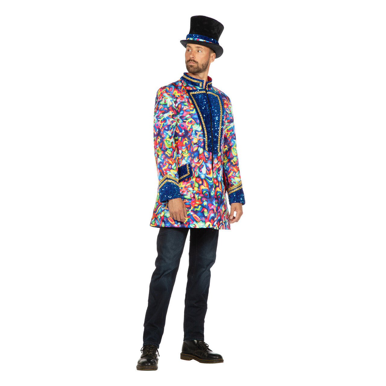 Op deze afbeelding zie je een Kostuums, van het merk Wilbers. Luxe Confetti Kleuren Jas Man