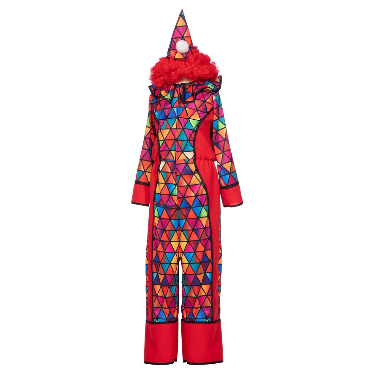 Op deze afbeelding zie je een Kostuums, van het merk Wilbers. Rode Giechel Clown Kind Kostuum