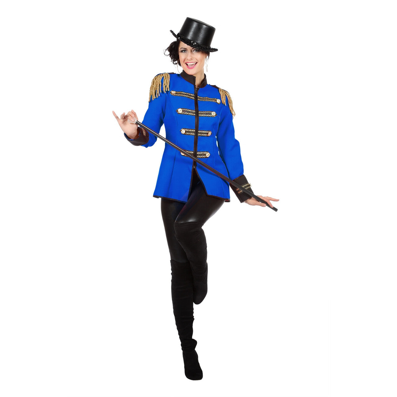 Op deze afbeelding zie je een Kostuums, van het merk Wilbers. Directrice Van Circus Blauw Vrouw