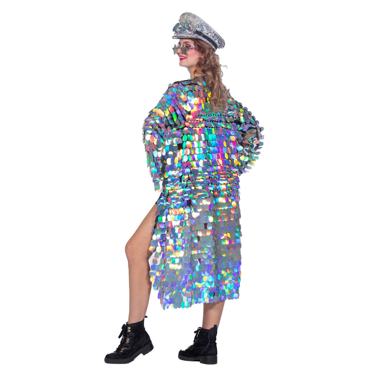 Op deze afbeelding zie je een Kostuums, van het merk Wilbers. Fine To Shine Pailletten Jas Vrouw