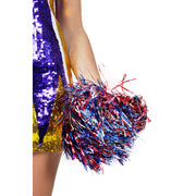 Op deze afbeelding zie je een Accessoires, van het merk Wilbers. Cheerleader Pompom Metallic Rood / Blauw / Zilver