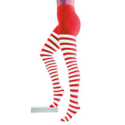Op deze afbeelding zie je een Accessoires, van het merk Wilbers. Panty Gestreept Rood / Wit