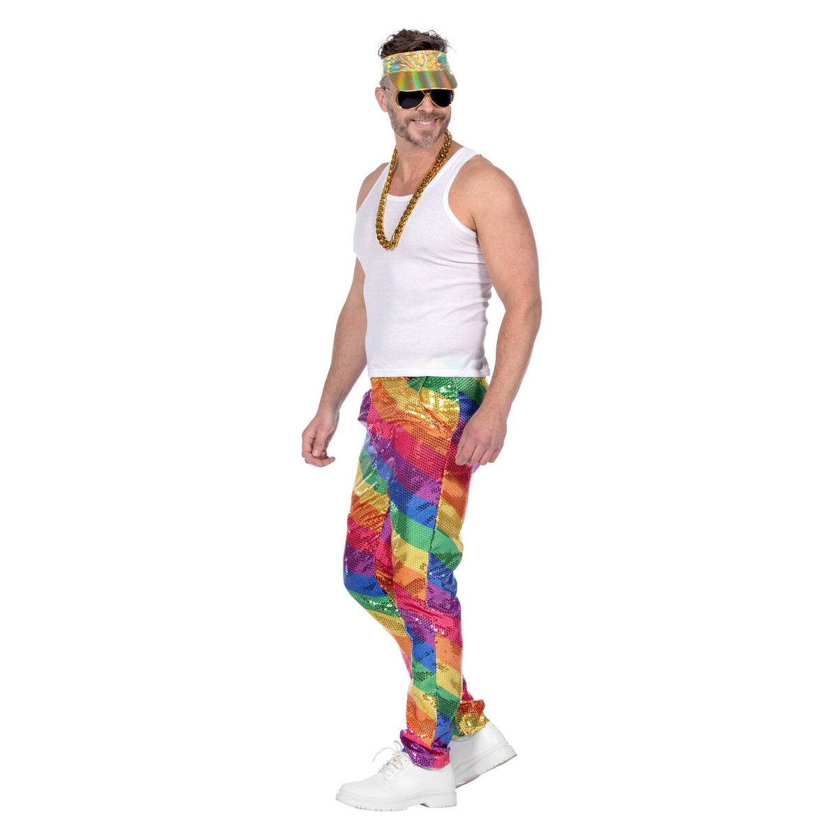 Op deze afbeelding zie je een Kostuums, van het merk Wilbers. Draag Het Met Trots Regenboog Broek Man
