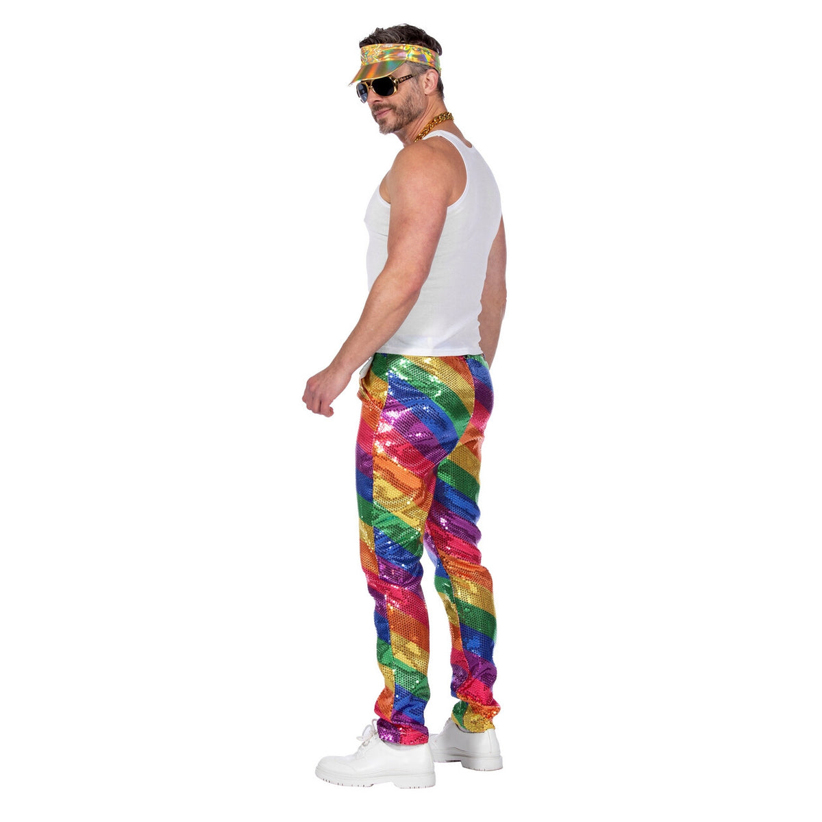 Op deze afbeelding zie je een Kostuums, van het merk Wilbers. Draag Het Met Trots Regenboog Broek Man