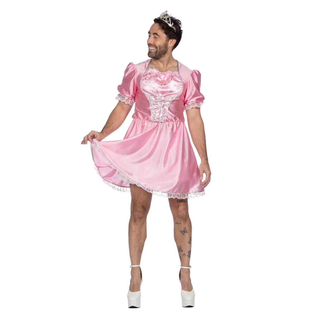 Op deze afbeelding zie je een Kostuums, van het merk Wilbers. Prinses Piet Roze Man Kostuum