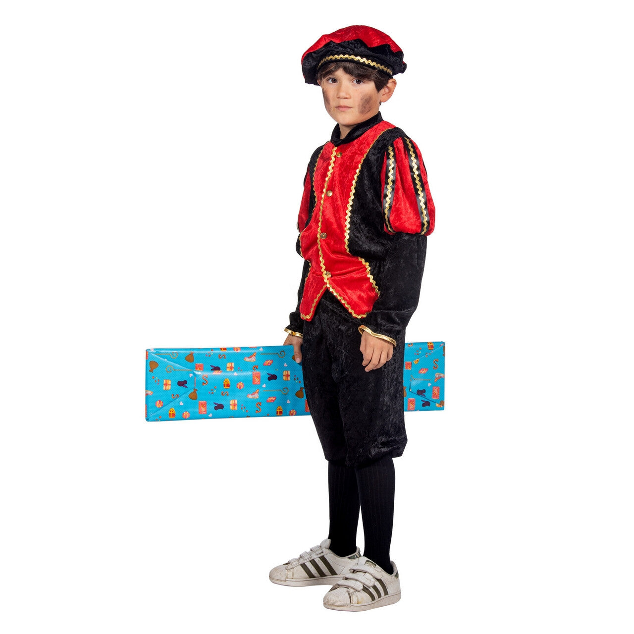 Op deze afbeelding zie je een Kostuums, van het merk Wilbers. Vrolijk Pietje Rood Pietenpak Kind Kind Kostuum