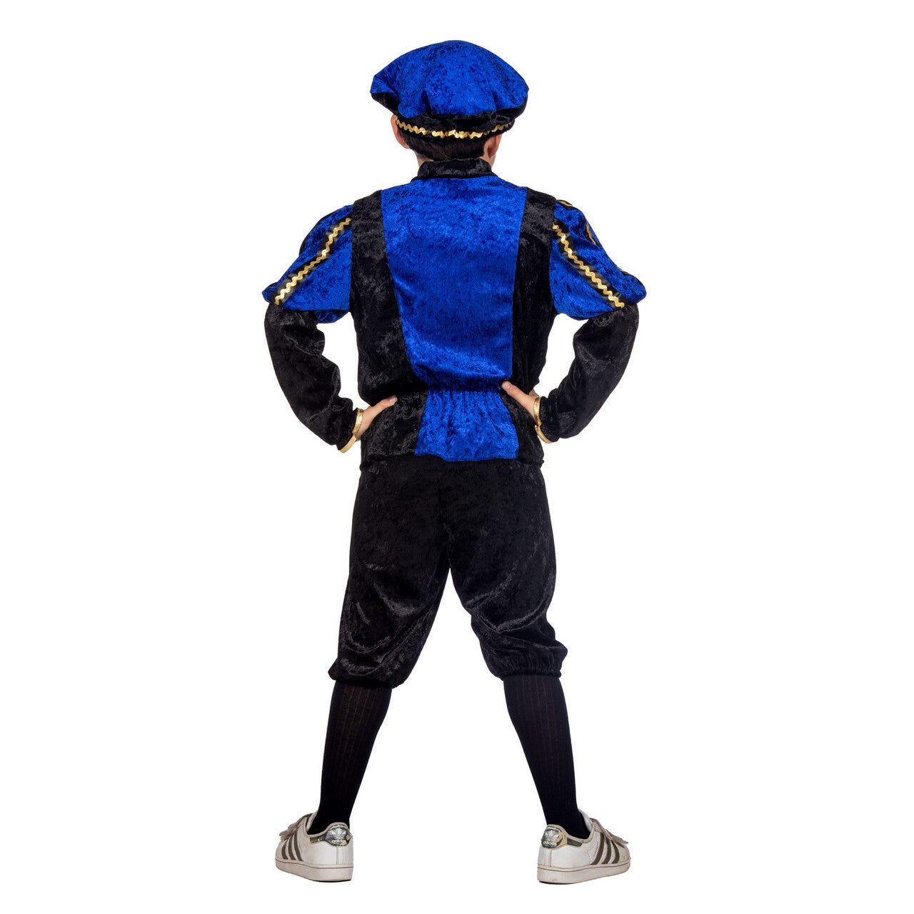 Op deze afbeelding zie je een Kostuums, van het merk Wilbers. Vrolijk Pietje Blauw Pietenpak Kind Kind Kostuum