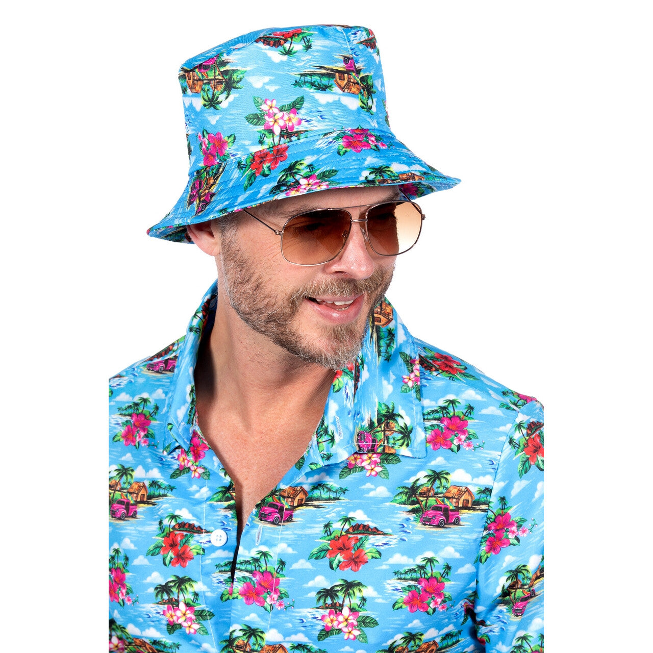 Op deze afbeelding zie je een Accessoires, van het merk Wilbers. Vissershoedje Aloha Blauw