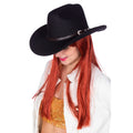 Authentieke Zwarte Western Cowboyhoed Met Gesp
